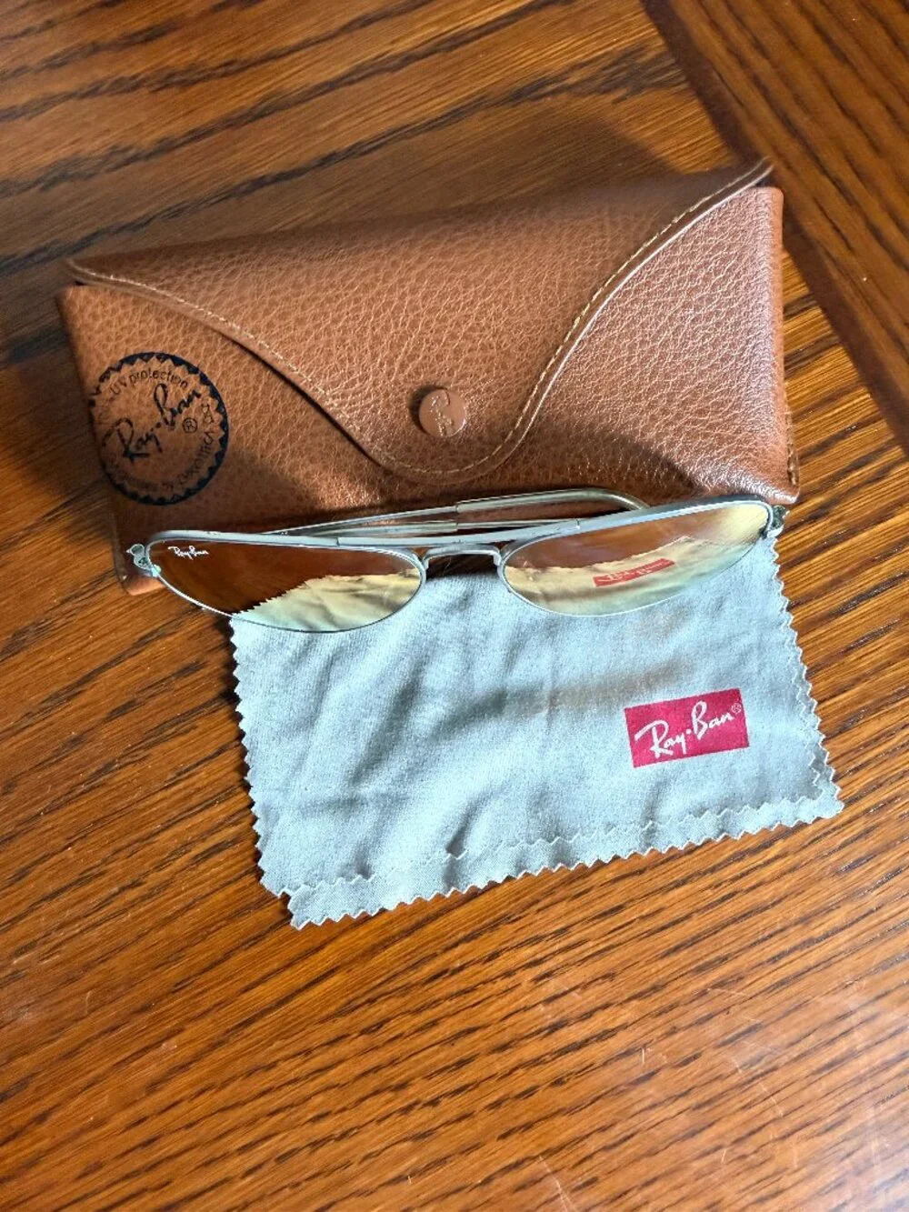 Ray-Ban Aviator Sunglasses in Baby Pink Chrome/Silver + Case - RB3025 Large